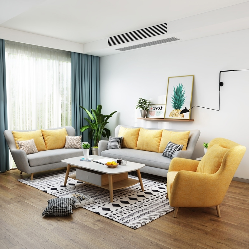 左右北欧懒人布艺沙发_大小户型符象简约现代u型布沙发可拆洗6020报价