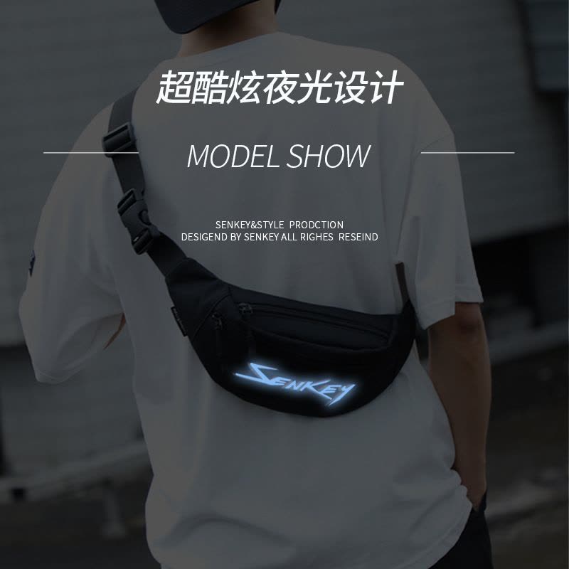 山奇品一新款时尚男女腰包胸包 休闲旅行单肩户外斜挎包 小挎包图片