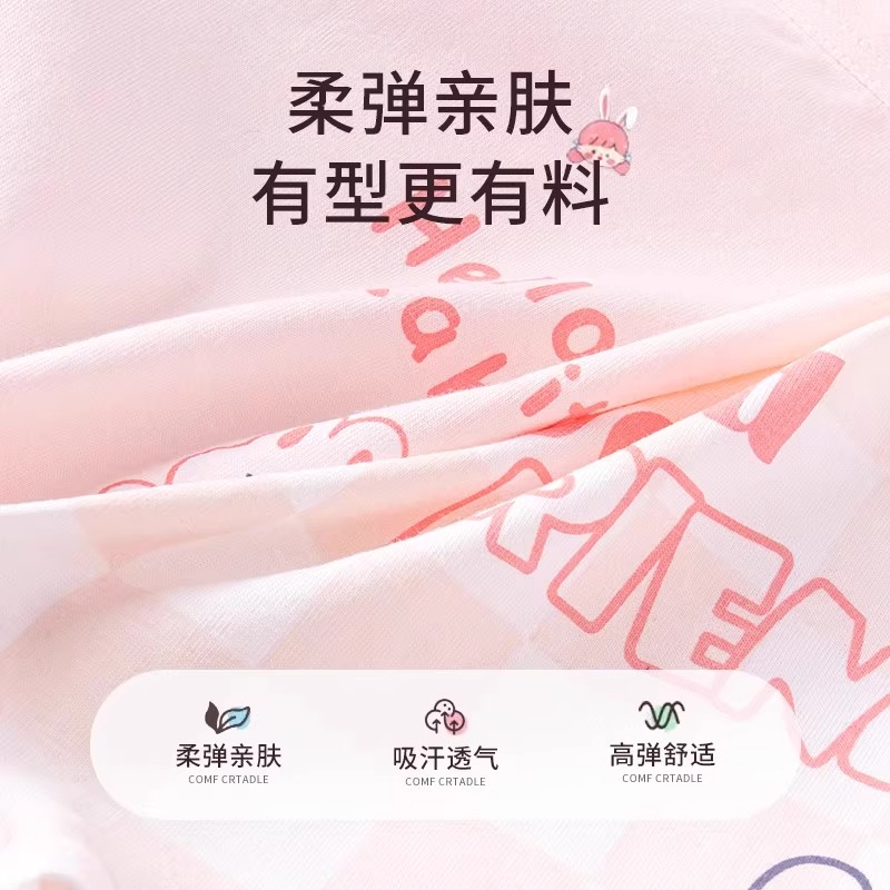 浪莎儿童内裤女童宝宝四角裤纯棉a类平角短裤中大童女孩不夹屁屁高清大图