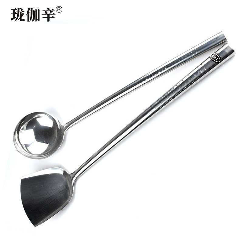 珑伽辛 不锈钢长柄锅铲炒勺套装 二件套/套 二件套