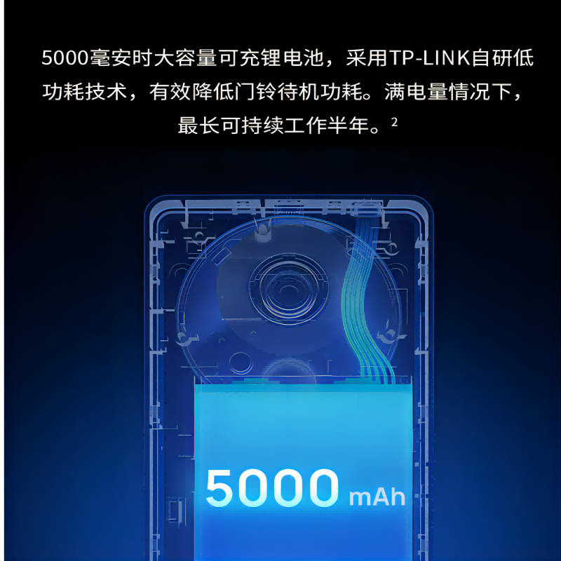 普联(TP-LINK)可视门铃摄像头家用智能监控视频对讲电子猫眼手机远程访客识别视频通话超清夜视DB52C棕色(锂电池)