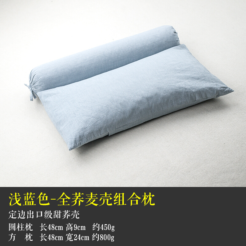 荞麦皮枕头圆形糖果枕护颈枕芯单人圆枕头颈椎修复枕