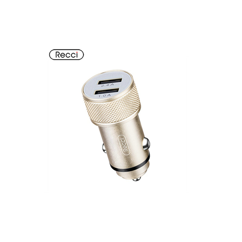 锐思Recci齿轮车载充电器手机车充全铝合金2U接口RUC-C1