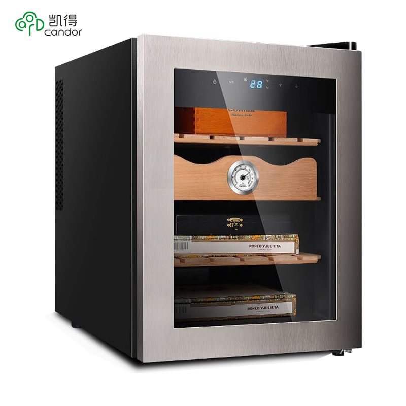 凯得(candor) cw-33ad 雪茄柜 雪松木实木层架 恒温电子保湿冷藏柜 红
