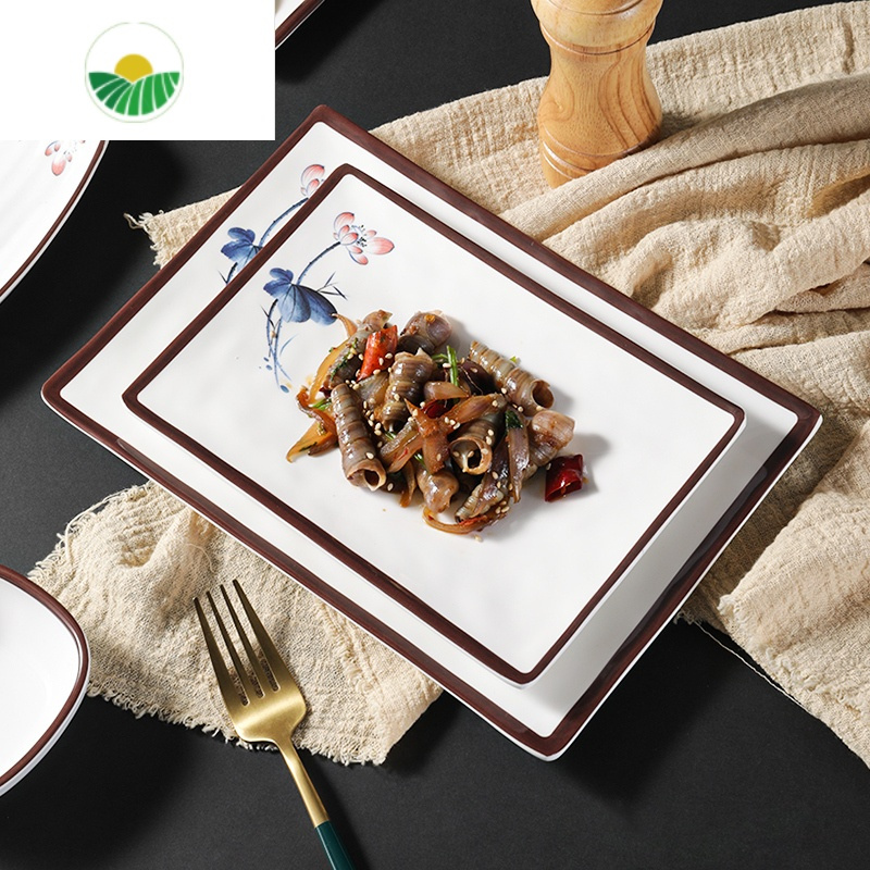 三维工匠a5密胺火锅店菜盘牛肉火锅长条盘烧烤盘创意饭店炒菜盘凉菜盘