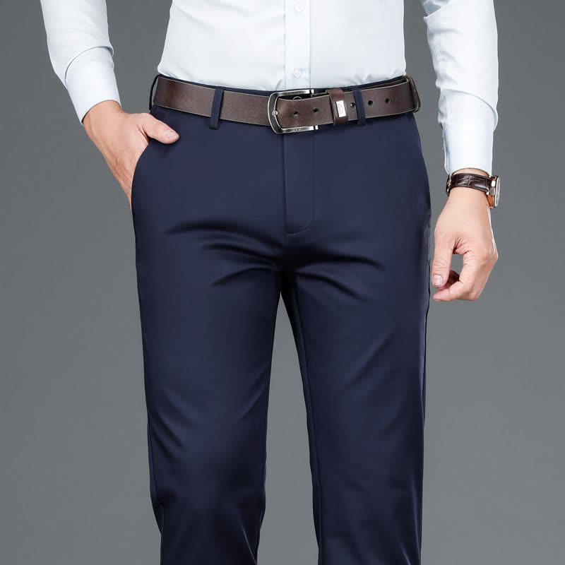 老爺車(LAOYECHE)冬季厚款休闲裤男大码长裤宽松直筒男裤天丝免烫冬天西裤男士裤子图片