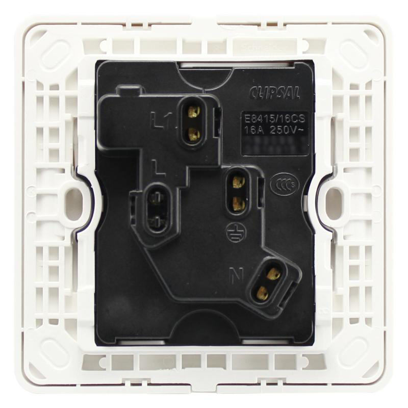 施耐德电气（Schneider Electric）带开关一开三孔 空调墙壁电源插座面板 16A 轻点白色