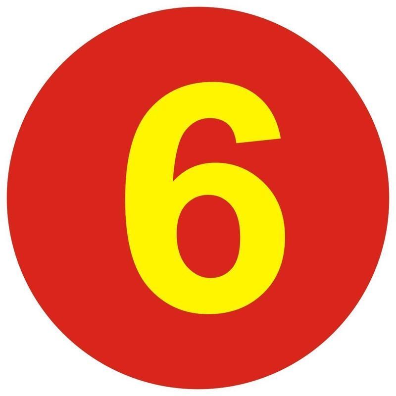 5cm防水不干胶数字贴号码贴编号贴选手比赛号码贴圆形标签贴纸红底