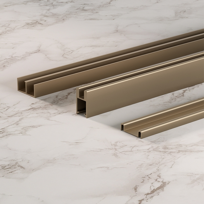 古达定制5--8mm玻璃轨道双轨槽滑轨移门轨道展柜橱窗黑色香槟锁银色