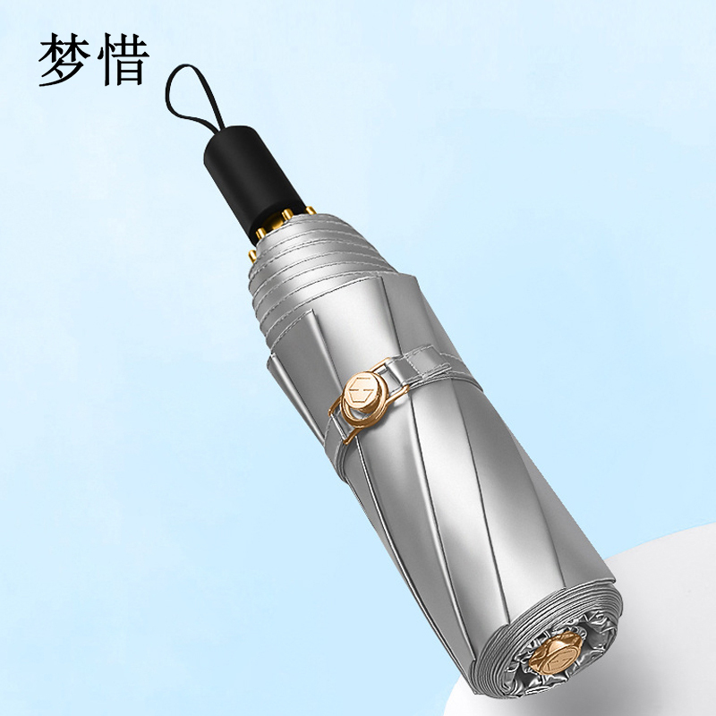 梦惜 手动铝合金玻纤伞架 钛银伞布 橡胶漆手柄晴雨伞 YF-S2021025/把
