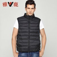 雅鹿轻薄羽绒服男短款修身2019新款保暖马甲男士羽绒背心内胆坎肩