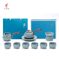 八方礼BFL2021-5江山如画侧把官窑11入壶245ml杯45ml茶壶1茶海1壶承1茶漏1茶托1茶杯6（单位：套）梅青