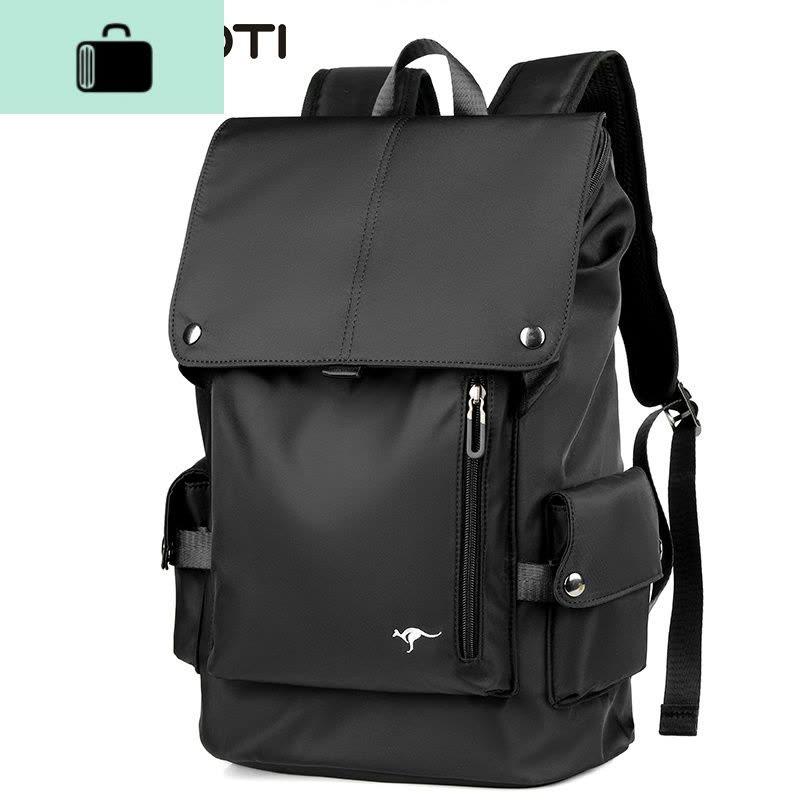 男士双肩包时尚潮流大容量旅行大学生书包简约电脑包潮牌休闲背包NEW LAKE 黑色(学院风A款)图片