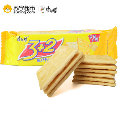 康师傅 3+2苏打夹心饼干(香浓奶油味)125g/袋