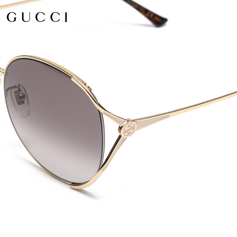 Gucci/古驰太阳镜2020新款女士防紫外线眼镜圆形大框墨镜GG0650SK-002-59