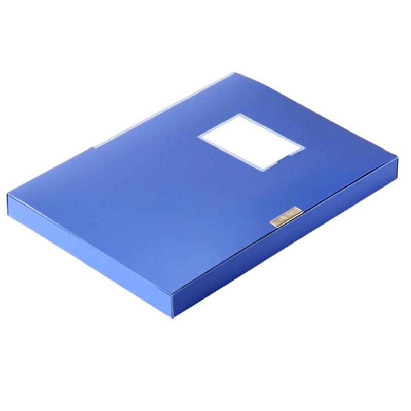 得力 (deli) 5681 A4塑料档案盒 加厚资料文件盒 财务凭证 蓝色 背宽25mm 5个装