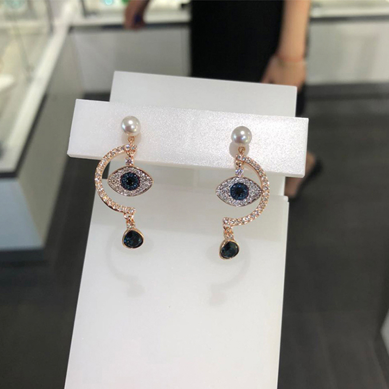[直营]施华洛世奇(Swarovski) 人造水晶 恶魔之眼时尚浪漫幸运女耳饰 耳钉 耳环 欧美风格 送恋人