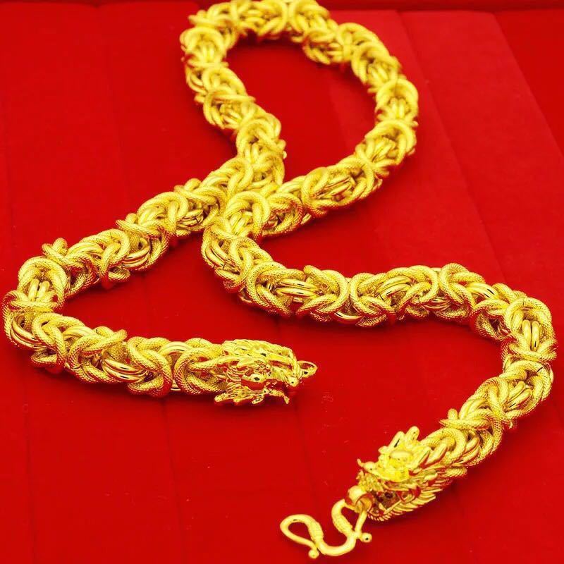 香港免税真金项链男项链吊坠霸气时尚男士项链久不掉色马鞭项链