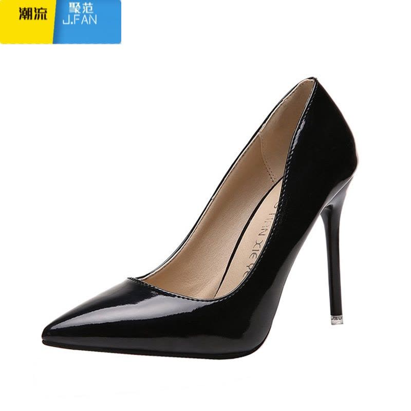 聚范高跟鞋床上御姐女细跟2024年新款斩男黑色红底10厘米性感尖头单鞋图片