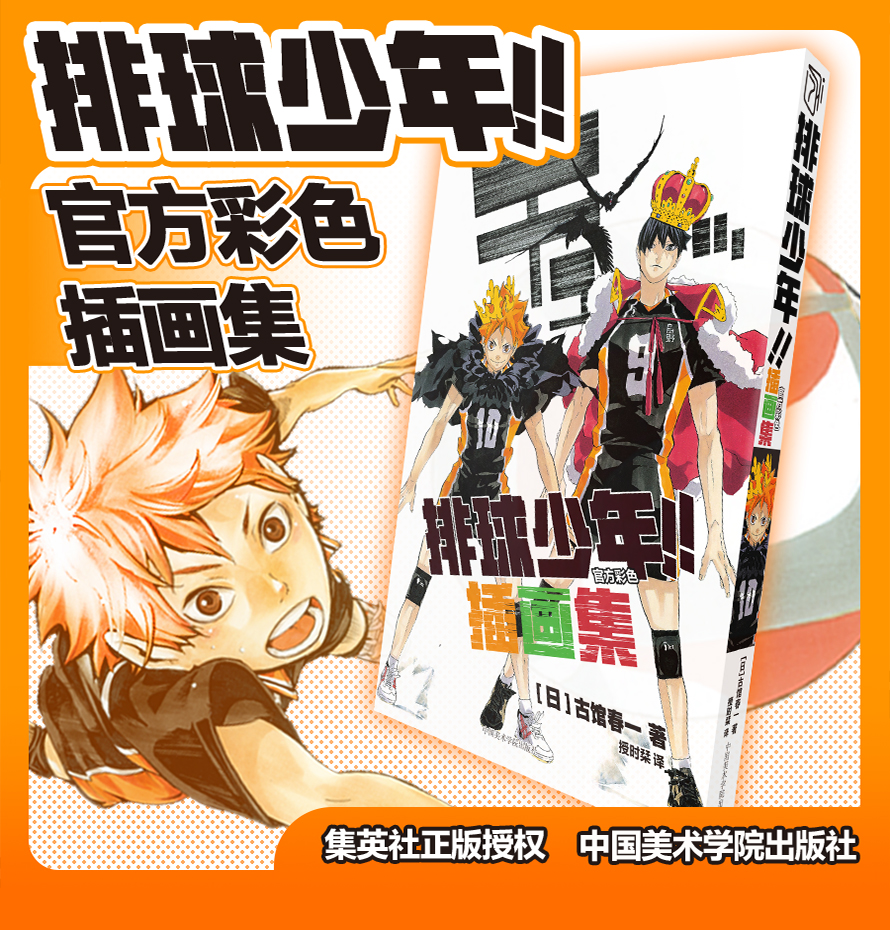 [正版] 排球少年全彩色插画集 简体中文 公式彩图插画集漫画 200张画稿 中国美术学院出版社 古馆春一高清大图