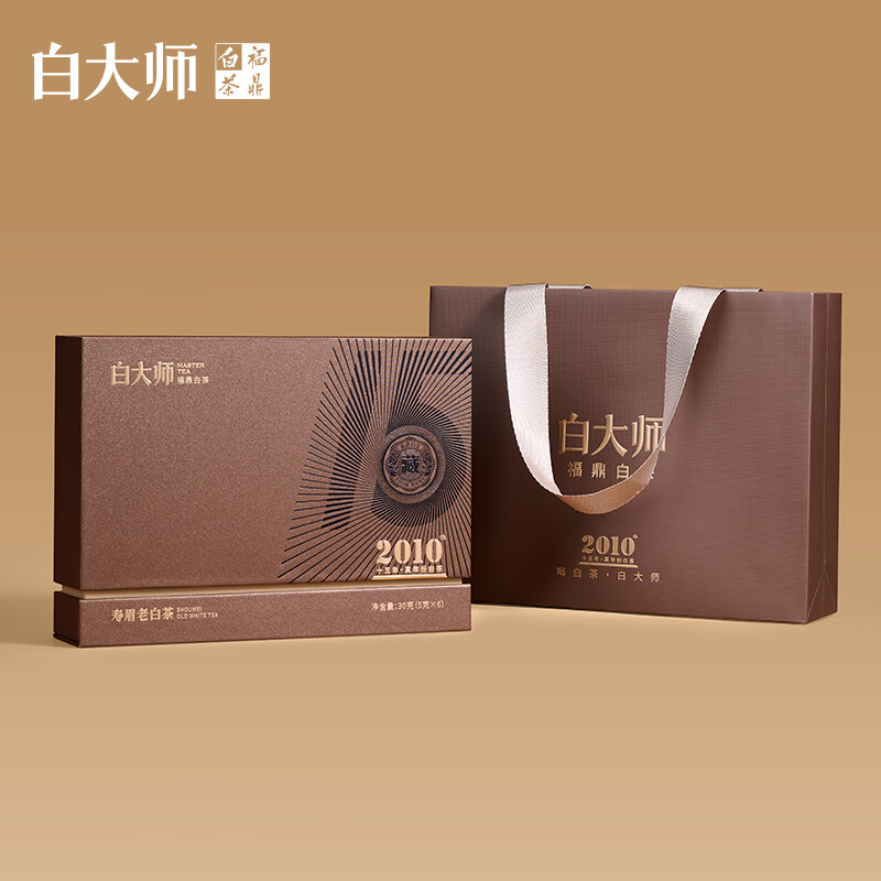 白大师白茶高山福鼎白茶2010年寿眉老白茶送礼礼盒装30g高清大图
