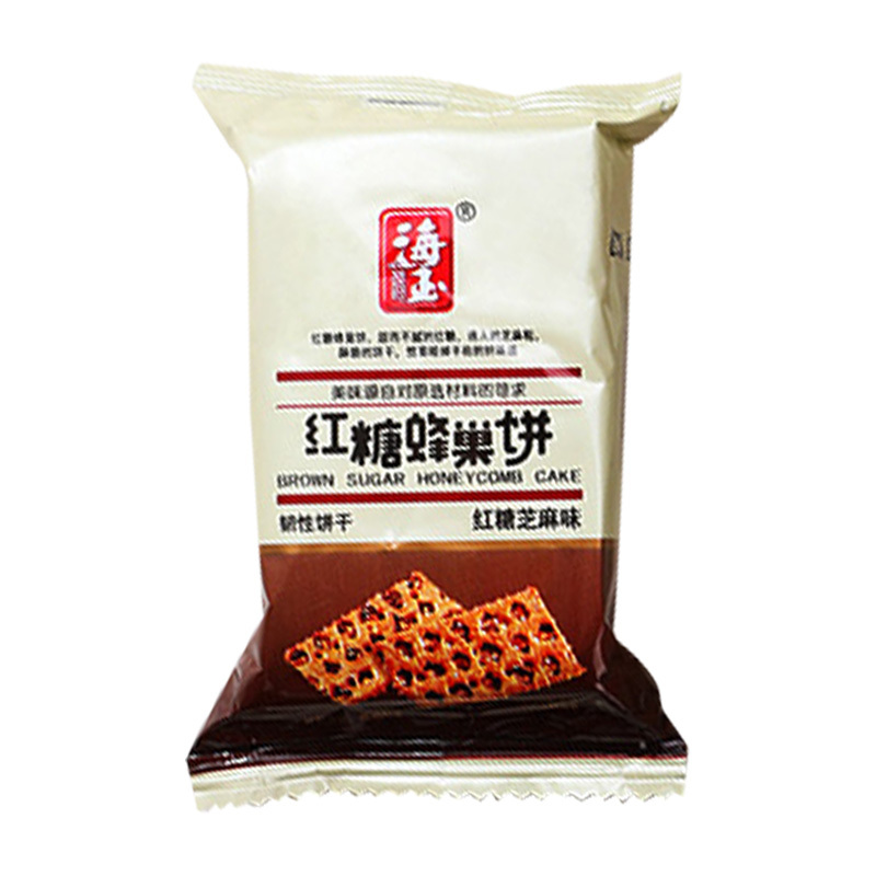 海玉休闲饼干酥薄脆芝麻焦糖早餐饼干休闲零食红糖小脆红糖芝麻蜂巢饼1kg*1箱