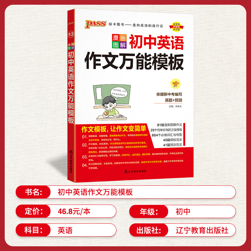 [24版:图解速记]初中语文万能作文模板 初中通用 [正版]2024新初中语文英语作文模板七年级八九年级中考作文素材初一高清大图