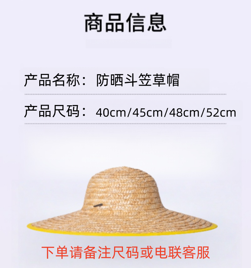 铁洋 防晒斗笠草帽 TY-CM002 顶高清大图