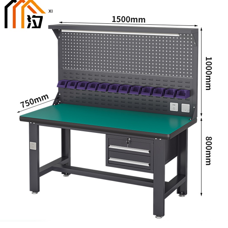 汐防静电钳工工作台 钳工桌150cm张