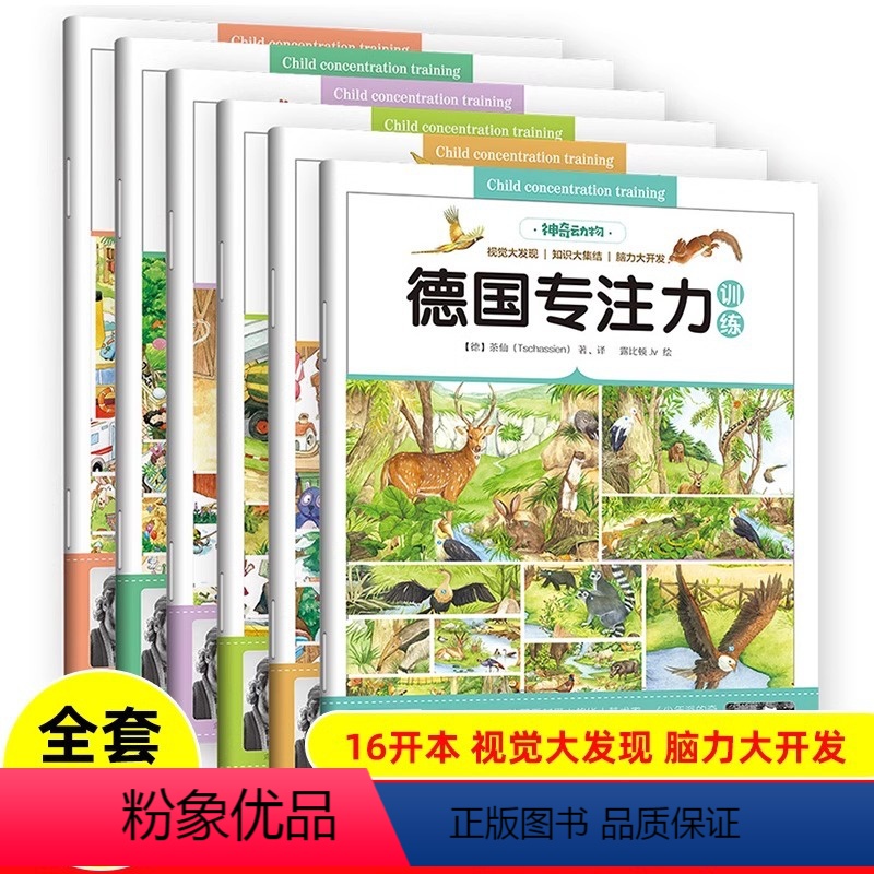 【正版】QHL德国专注力训练书养成大画册全6册3-4-5-7-9周岁幼儿专注力训练书逻辑思维训练儿童书籍 幼儿早教读物