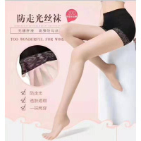 波迷娜(BOMINA)2021新款夏季安全裤防狼袜一袜两穿防臭蕾丝 连脚(买1送1) 均码