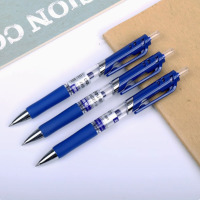 得力 S01按动型中性笔碳素签字笔0.5mm 蓝色一盒12支