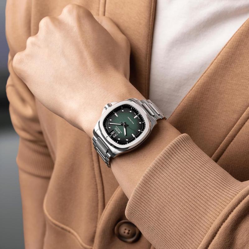 Mido/美度瑞士自动机械绿盘大日期不锈钢男士商务休闲防水腕表高清大图