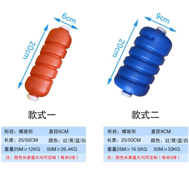 群泰(Quntai)游泳池泳道线 浮桥水线 比赛线 泳池分道线螺旋型直径9cm/长25米高清大图