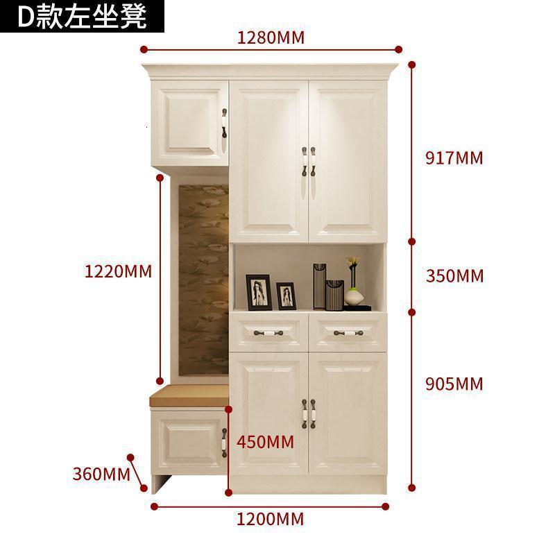 森美人简约现代鞋柜厅柜入户衣帽柜带换鞋凳玄关柜欧式储物柜定制隔断 6款(简约元素):长1280x宽360x高2172（可定制）