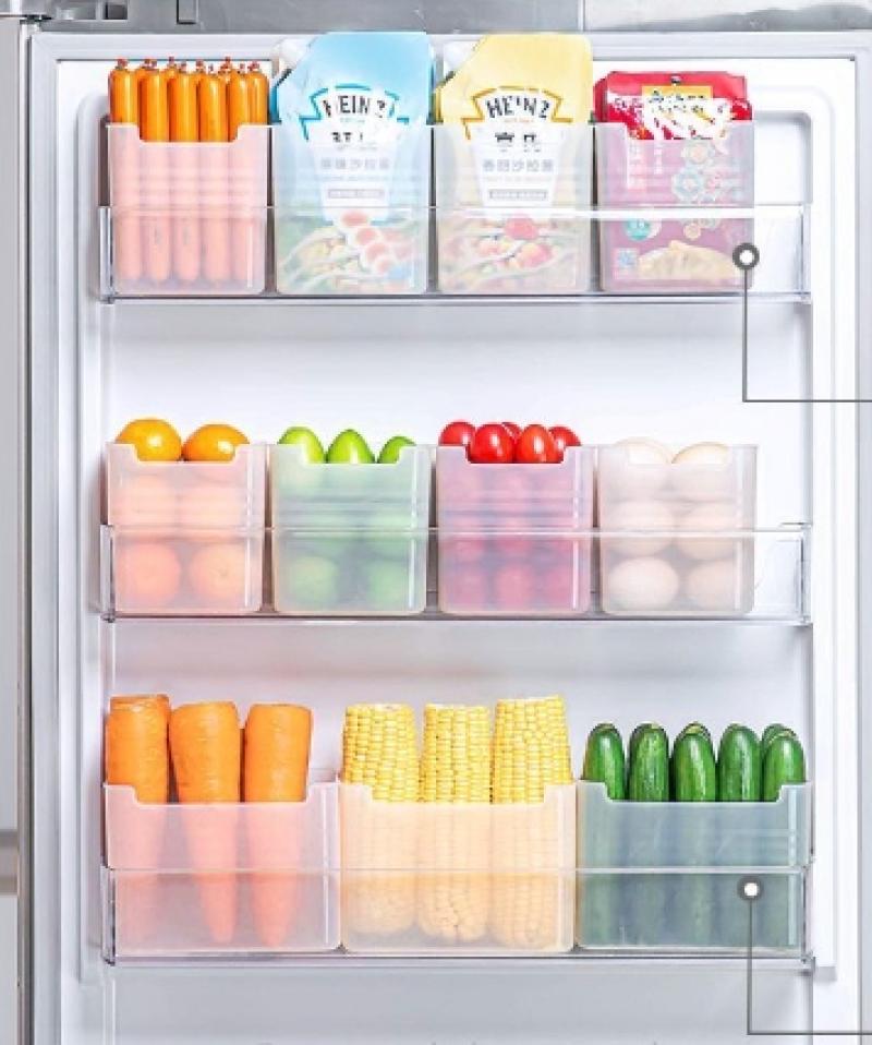 冰箱内侧门收纳盒分格分类整理置物架食物蔬菜保鲜盒葱姜蒜密封罐-冰箱扩容神器;6个装