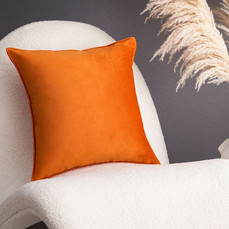 抱枕沙发客厅靠枕床头靠垫大抱枕套不含芯高档橙色靠背 40x40cm单套子 橙色#加厚双面