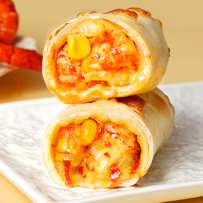 大希地 芝士麻辣小龙虾卷130g*6 特色早餐半成品儿童拉丝披萨空气炸锅