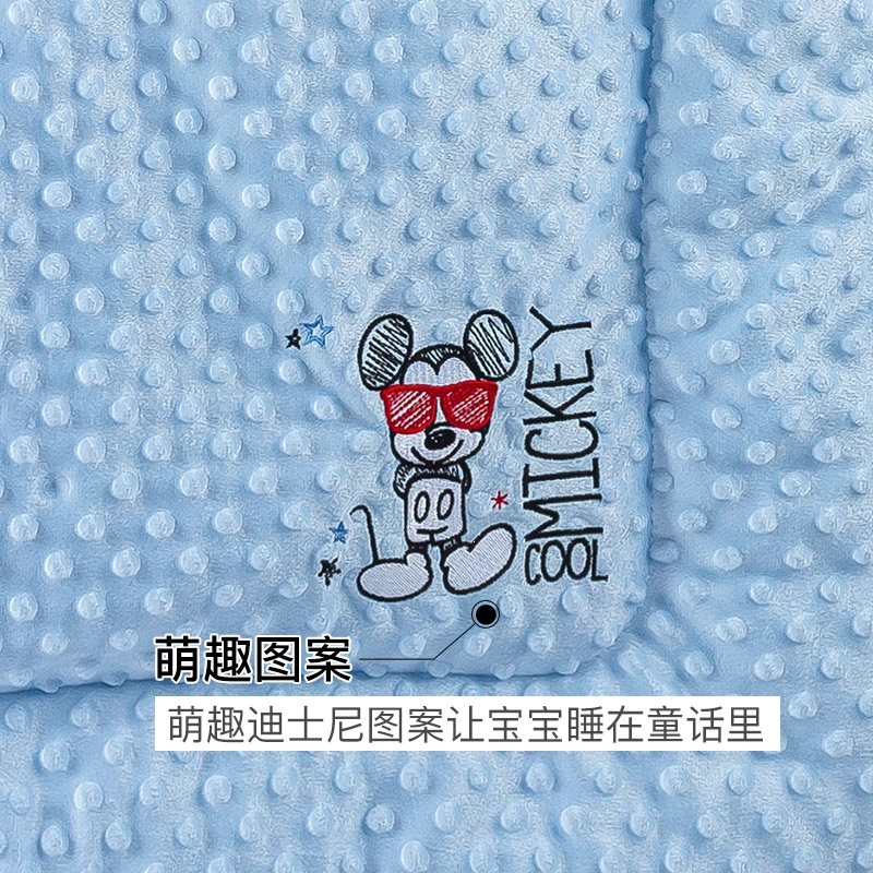 迪士尼(DISNEY)婴儿豆豆毯新生婴儿秋冬加厚夹棉安抚毛毯儿童被子宝宝盖毯