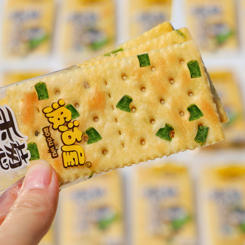 唛兆香葱苏打饼干整箱 葱香咸味梳打饼小零食小吃彩盒装高清大图