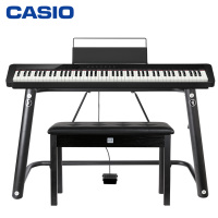 卡西欧(CASIO)电钢琴PX-S1000BK全新智能触摸屏 88键纤薄便携式 时尚钢琴套机 (单机+时尚架+延音踏板)
