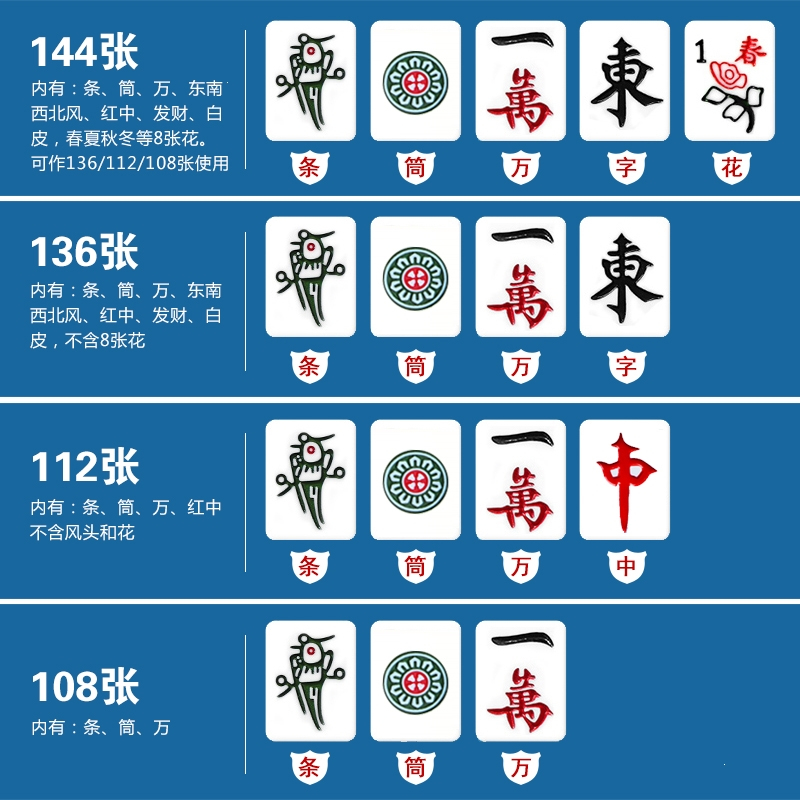 闪电客家用麻将牌手搓一级正品广东麻將四川108张中号大号手搓424446