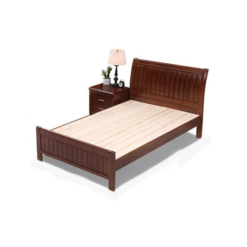 巴洛卡 实木框架床接待床宿舍床1.0米床+10CM棕垫+床头柜XT1416