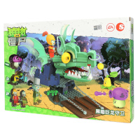 植物大战僵尸BOSS系列狂野西部3D立体塑料拼插积木儿童益智玩具-蒸汽僵尸列车