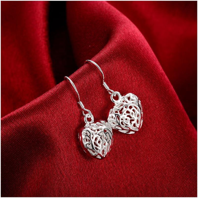 E021Women silver plated earring镀925纯银日韩甜美时尚耳环耳饰