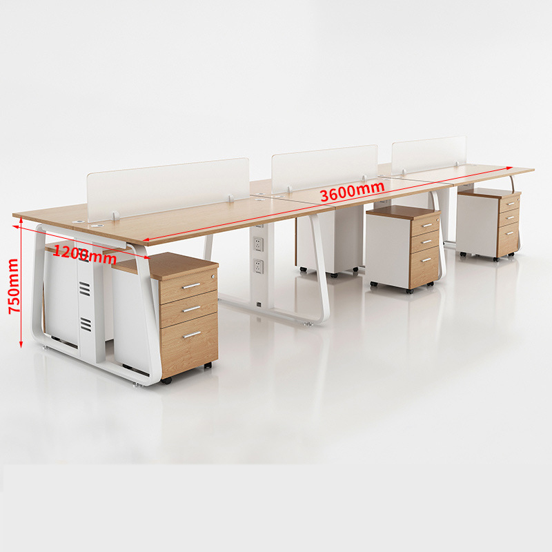 烁恒职员桌六人位+柜套高清大图