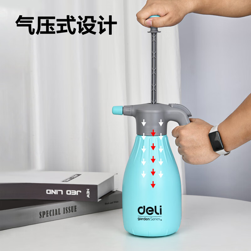 得力(deli)浇花家用气压式喷壶高压喷雾器喷水壶防疫酒精杀菌 2L DL581020
