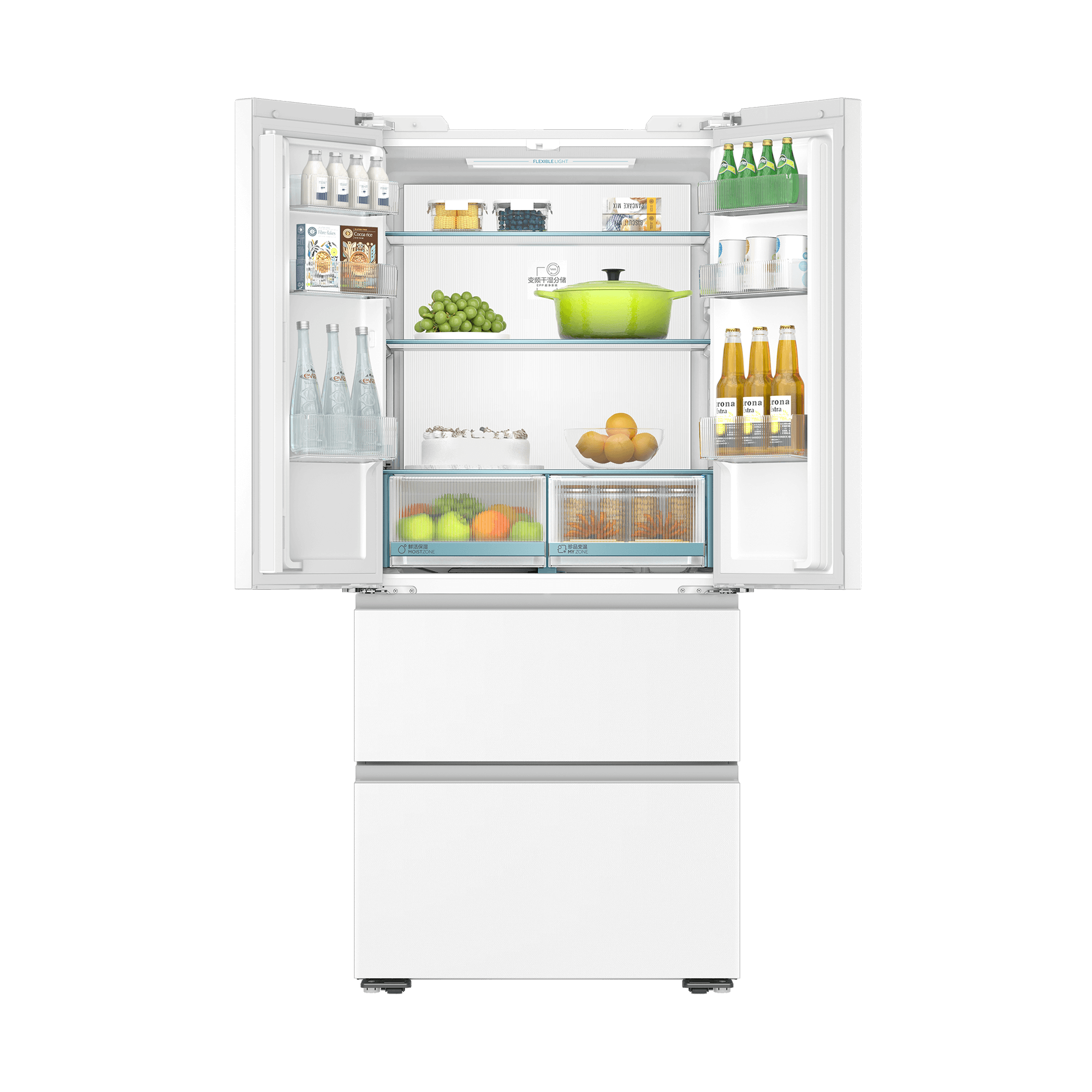 Haier/海尔 BCD-483WGHFDB9W1U1白色法式嵌入式冰箱高清大图