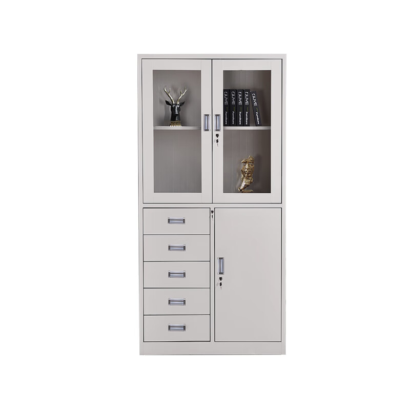 企诺资料柜抽屉矮柜办公文件柜档案储物柜特厚偏五斗文件柜QNGA12A1-08PA