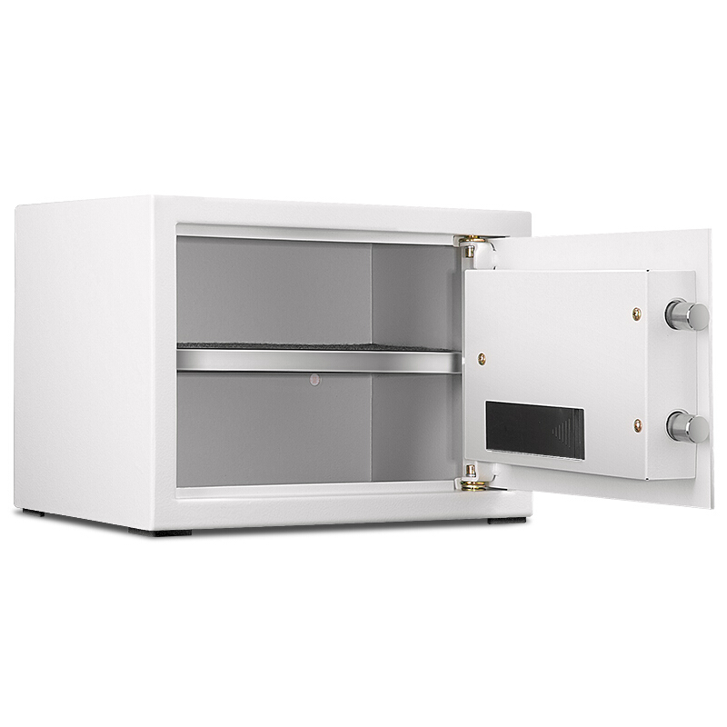 得力(deli)92619电子保管箱(白色) 高25cm办公家用防盗小型隐形保管柜 入墙床头柜保险及保管箱柜